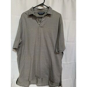 RALPH LAUREN Men's LG POLO Classic Fit Gray / White Striped Pima Soft Touch Golf